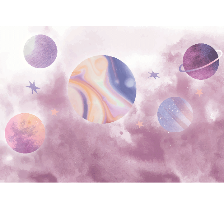 Space wall mural celestial planetary design - TenStickers