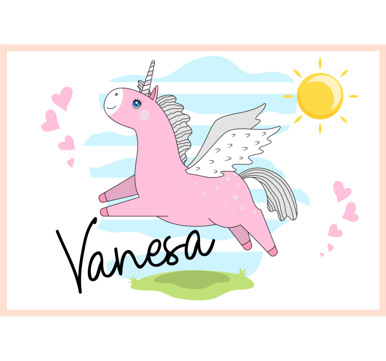 Romantic wall mural pink unicorn journey - TenStickers