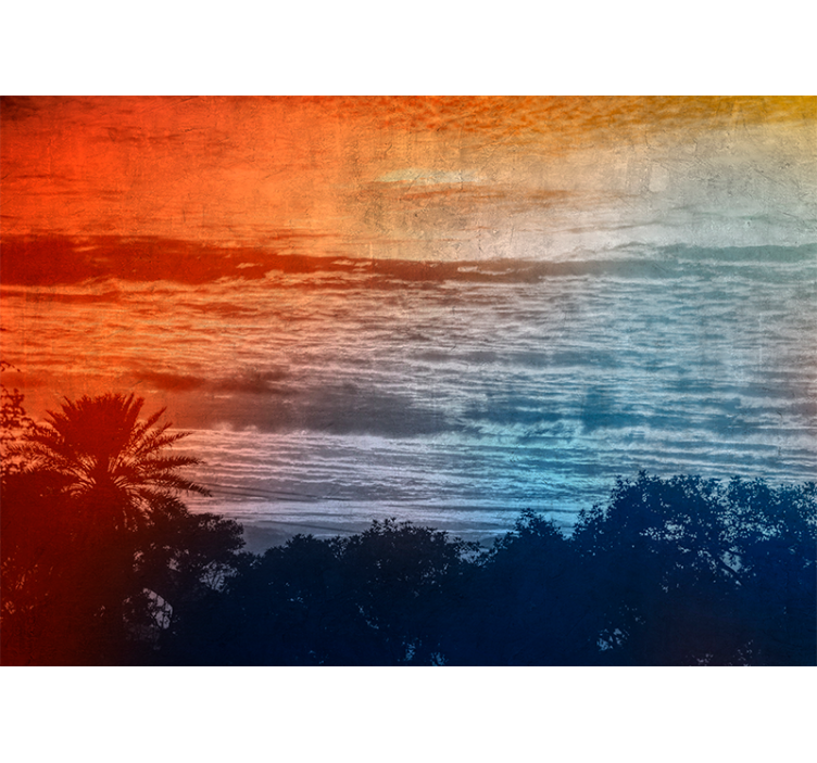 Landscape wall mural twilight above the waves - TenStickers