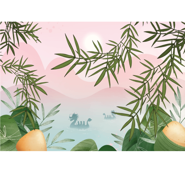 Jungle wall mural serene bamboo landscape - TenStickers