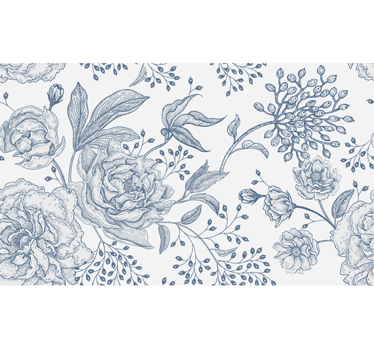 Flower wall mural in botanical arrangement style - TenStickers