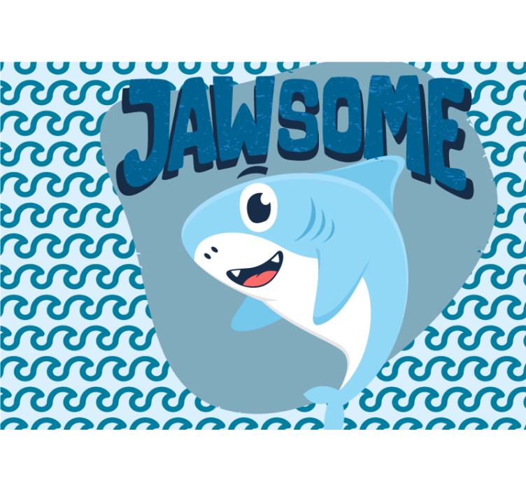 Jawsome Shark Character childrens wall mural - TenStickers