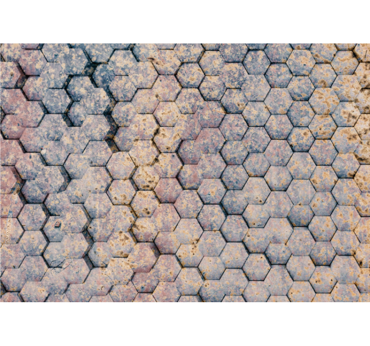 Texture wall mural hexagonal stone design - TenStickers