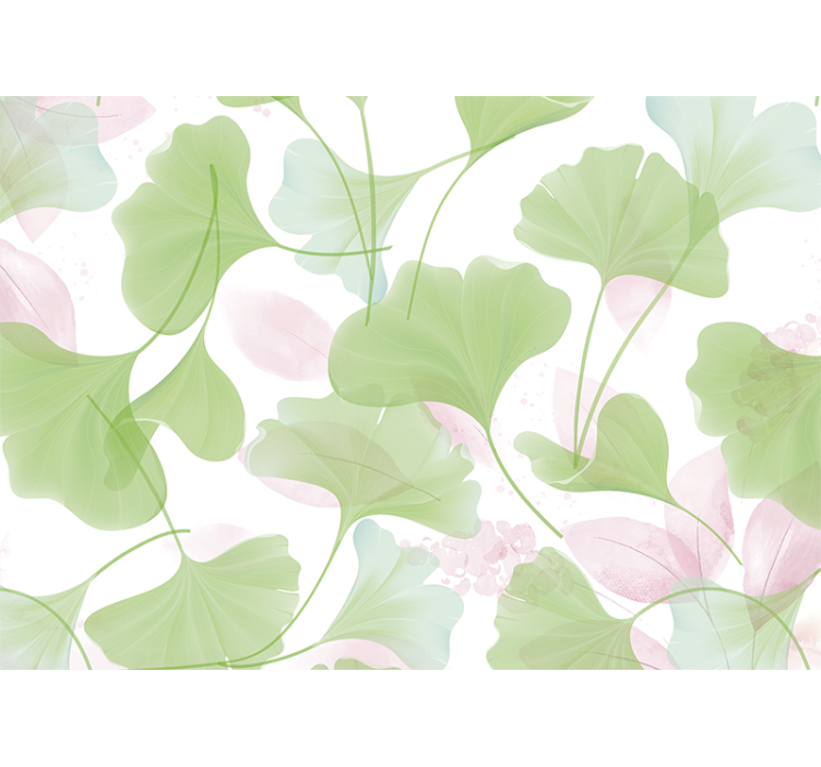 Flower wall mural gingko leaf design - TenStickers