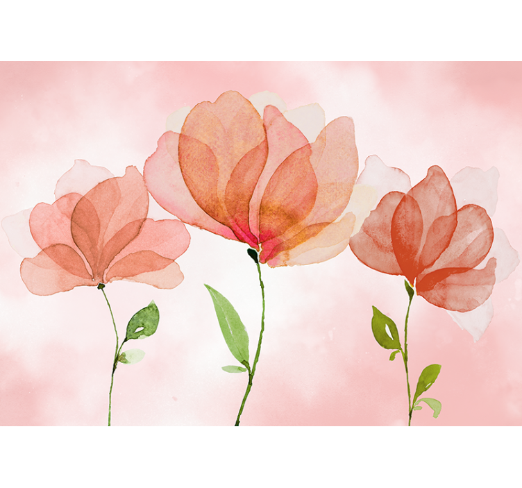 Flower wall mural elegant floral blooms - TenStickers