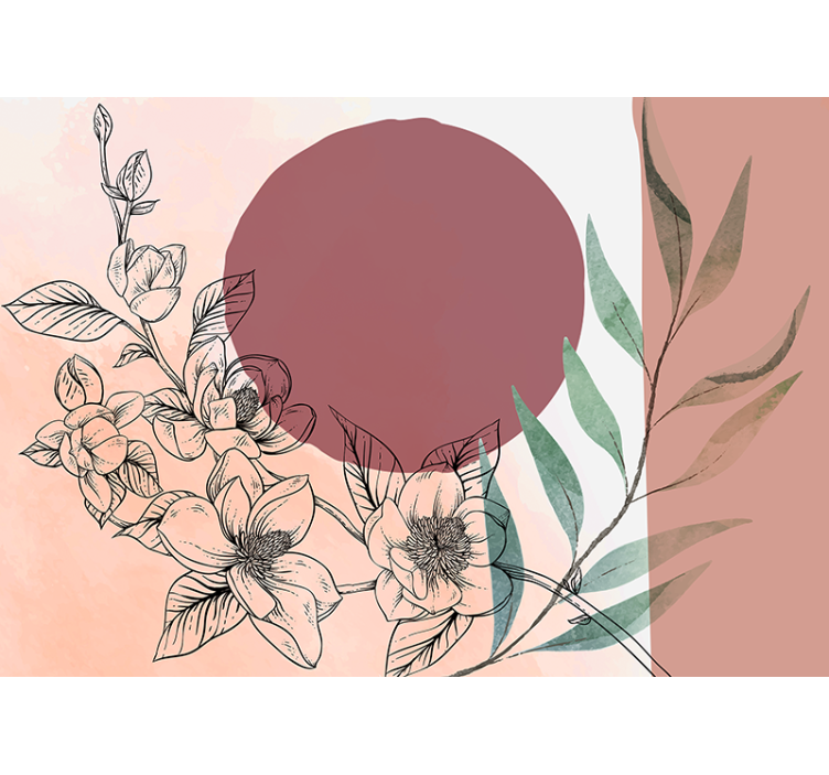 Flower wall mural floral elements arrangement - TenStickers