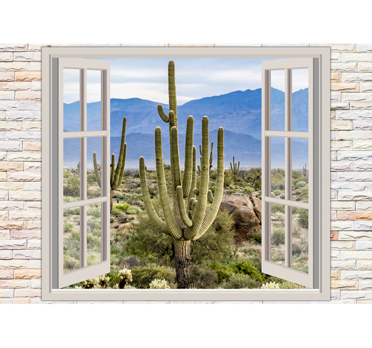 Wall mural nature desert cactus landscape - TenStickers