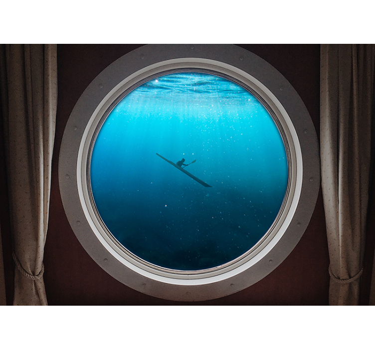 Window 3d underwater kayak 3D Wall Mural - TenStickers