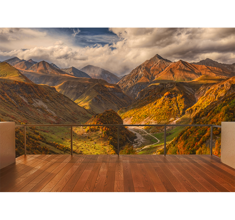 Regal mountain vista landscape wall mural - TenStickers