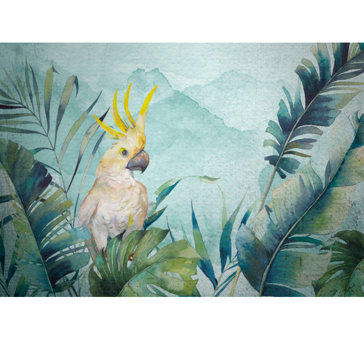 Animals wall mural cockatoo in foliage - TenStickers
