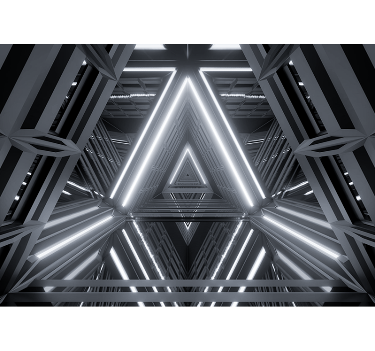 Abstract wall mural with triangular glow design - TenStickers