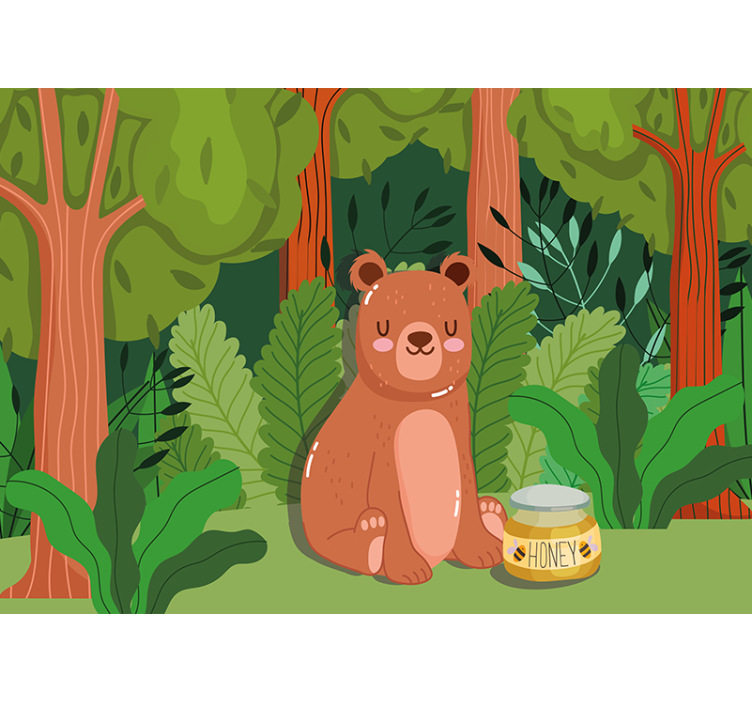 Childrens wall mural adorable bear artwork - TenStickers