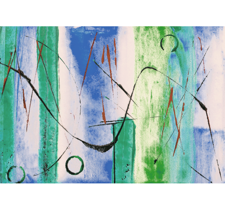 Abstract wall mural with energetic line designs - TenStickers