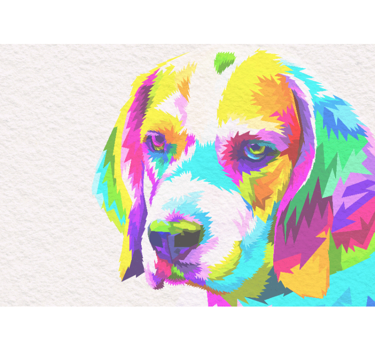 Animals wall mural colorful dog portrait - TenStickers