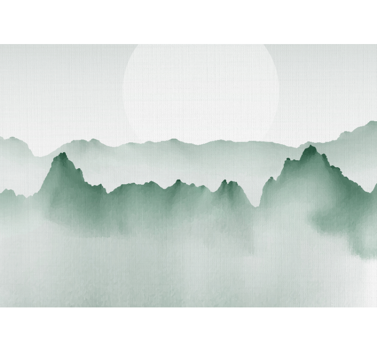 Wall mural nature mountain silhouette design - TenStickers