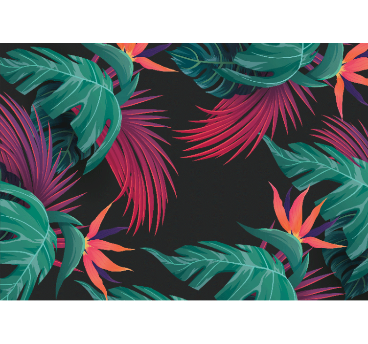 Wall mural nature tropical leaf arrangement - TenStickers