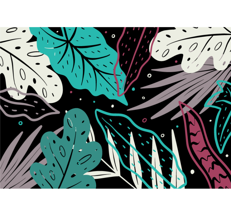 Wall mural nature with decorative leaf patterns - TenStickers