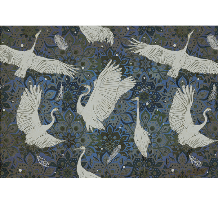 Animals wall mural with elegant crane design - TenStickers