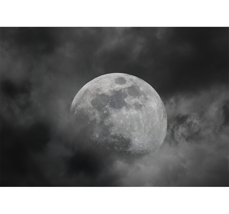Space wall mural luminous moon outline - TenStickers