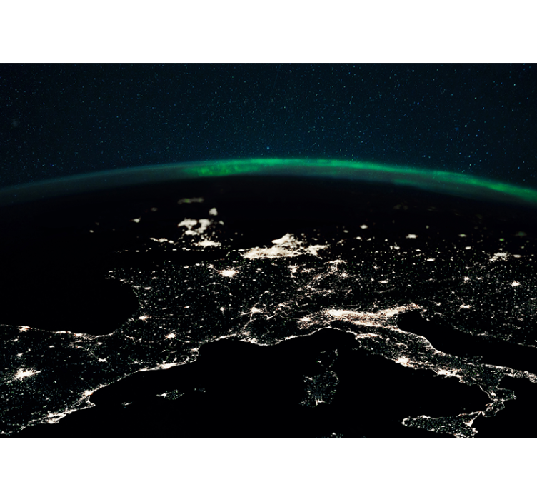 Space wall mural aerial view of earth - TenStickers