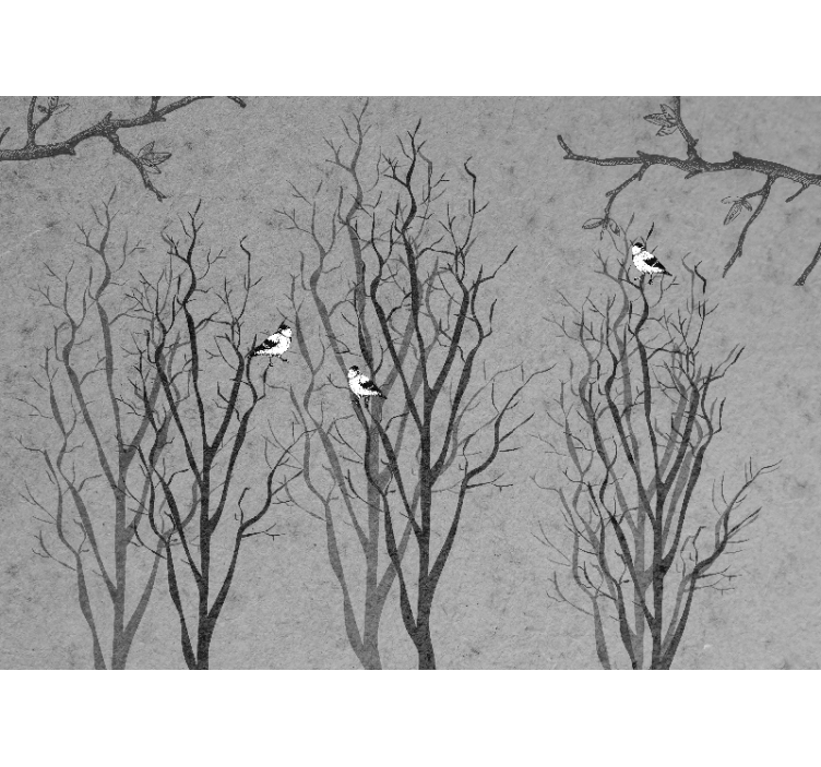 Wall mural trees twigs with birds design - TenStickers