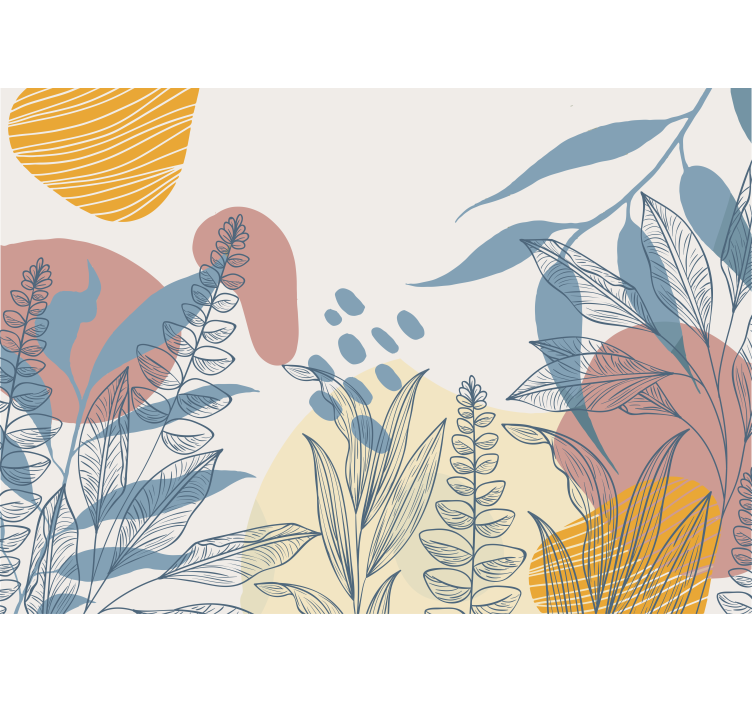 Wall mural nature with stylized plant design - TenStickers
