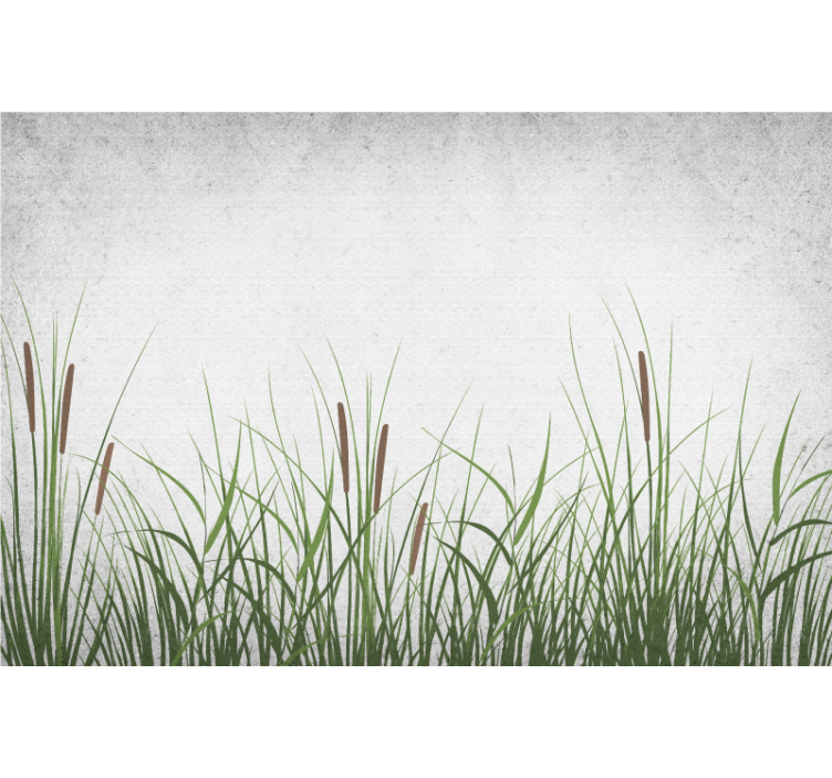 Flower wall mural tulip and grass design - TenStickers