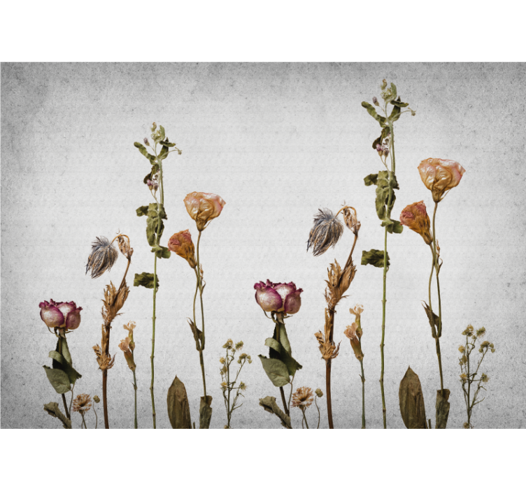 Flower wall mural dried floral design - TenStickers
