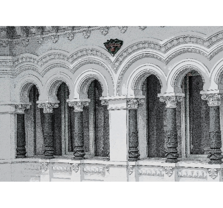 Classic art wall mural architectural arch details - TenStickers