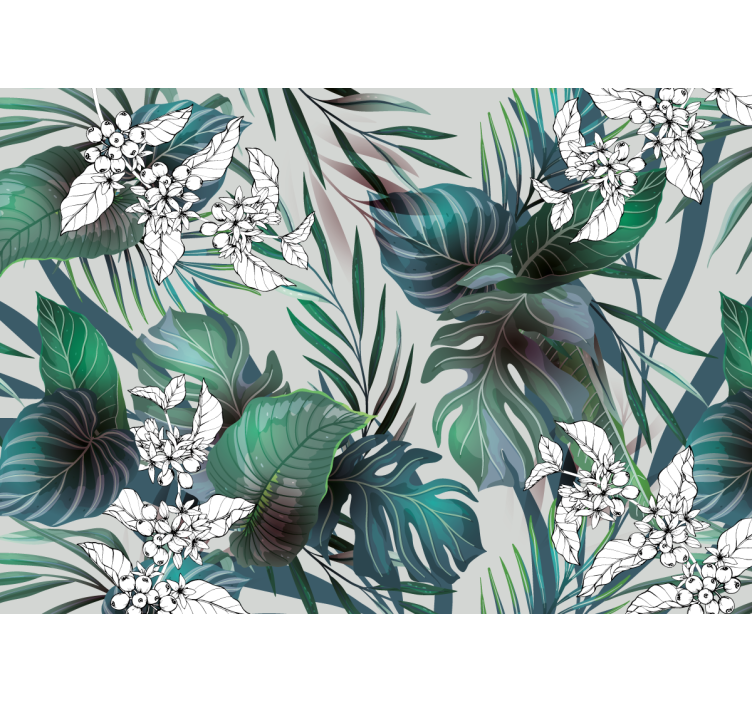 Wall mural nature tropical foliage art - TenStickers
