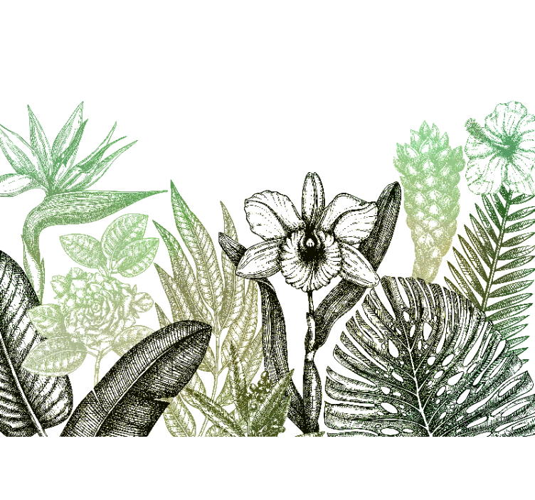 Flower wall mural botanical floral design - TenStickers