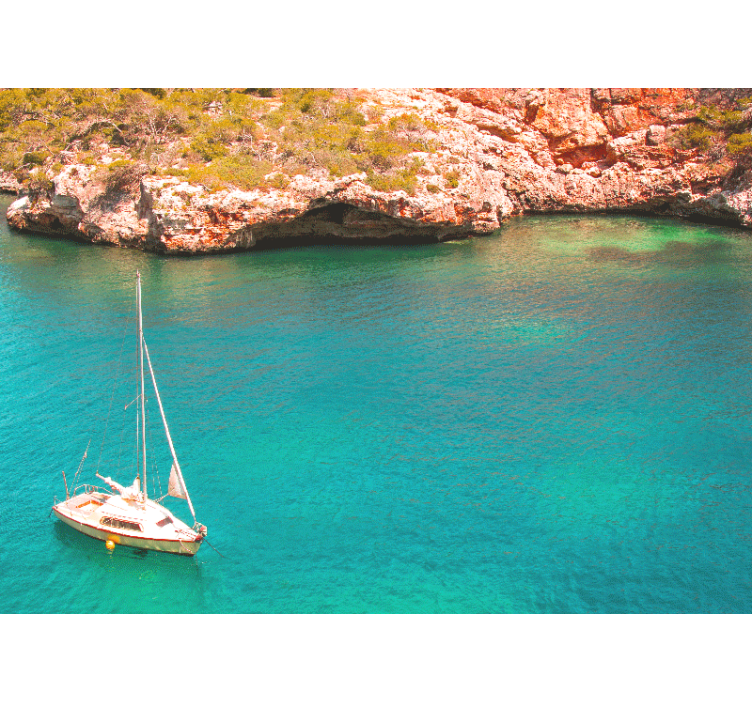 Sailing boat ocean under the sea wall mural - TenStickers