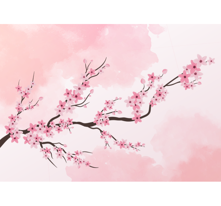 Flower wall mural cherry blossom branch - TenStickers