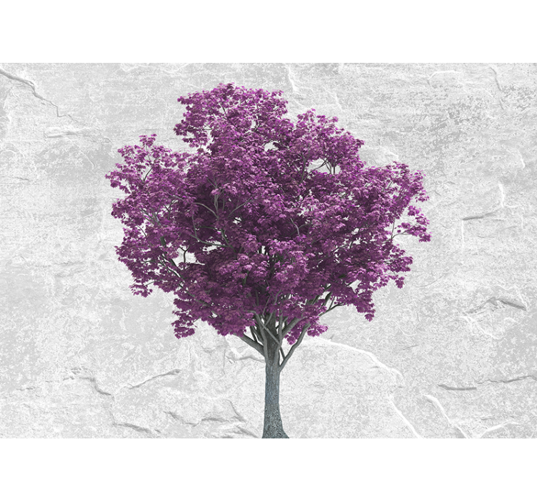 Flower wall mural purple tree blossoms - TenStickers