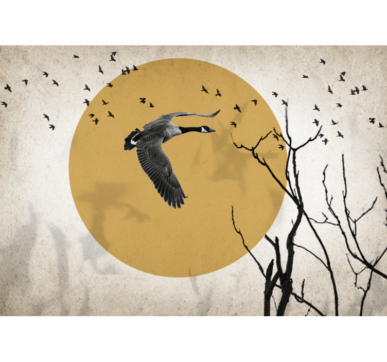 Animals wall mural flying goose silhouette - TenStickers