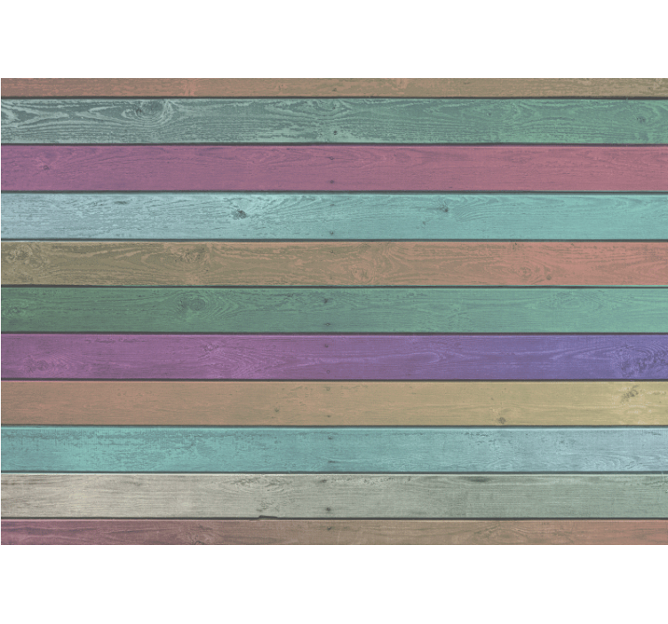 Rainbow Planks Dark Shades woods wall mural - TenStickers