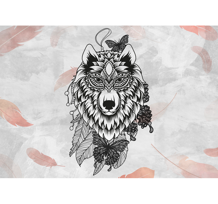 Wall mural teen bedroom wolf art decor - TenStickers