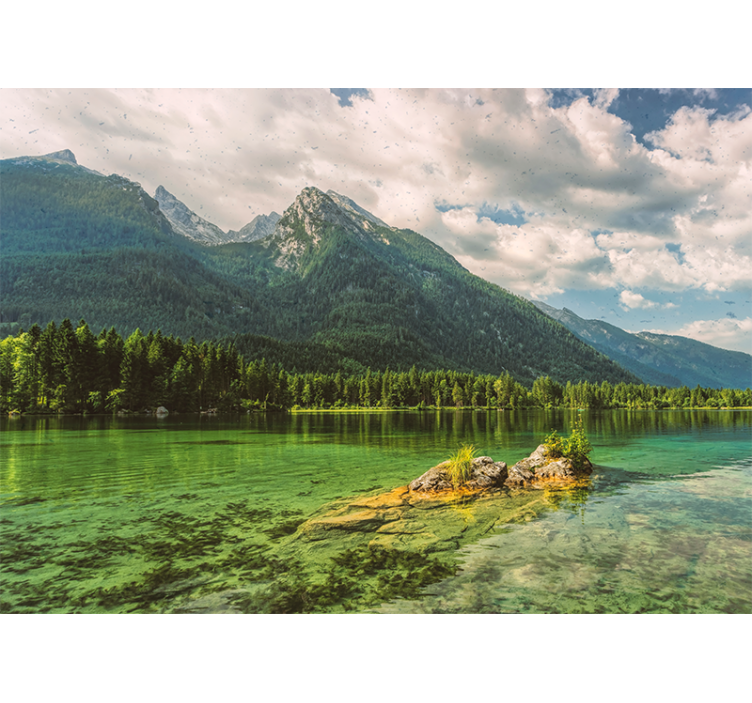 Landscape wall mural mountain lake reflection view - TenStickers