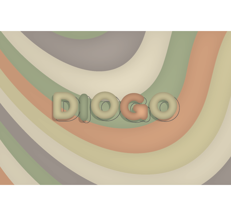 Curved stripes witj name childrens wall mural - TenStickers