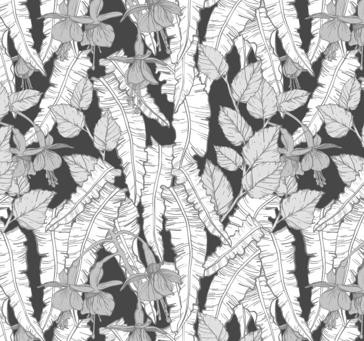 Grey rainforest design office wall mural - TenStickers