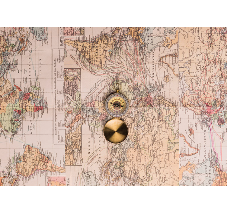 Vintage Cartography Decor world map wallpaper - TenStickers