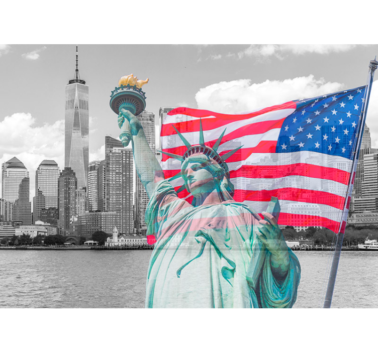 Statue Liberty Composition wall mural new york - TenStickers