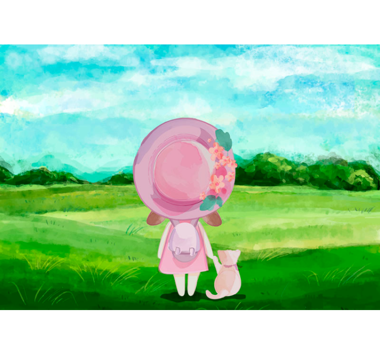 Pastoral Fantasy Scene childrens wall mural - TenStickers