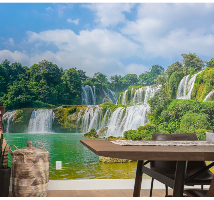 3D tropical waterfall 3D Wall Mural - TenStickers