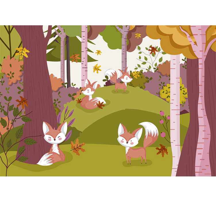 Enchanted Forest Animals nursery wall mural - TenStickers