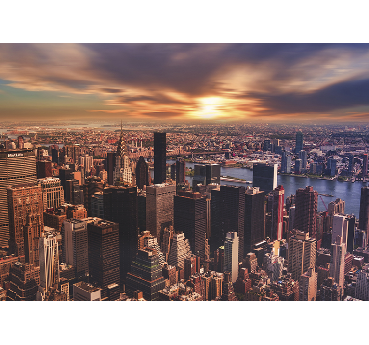 Wall mural new york urban skyline at dusk - TenStickers