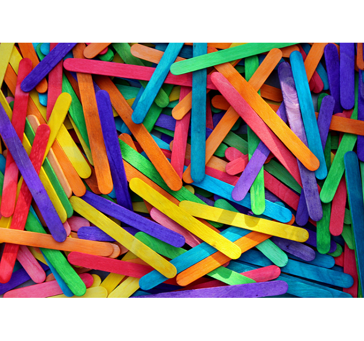 Rainbow Sticks modern wall mural wallpaper - TenStickers