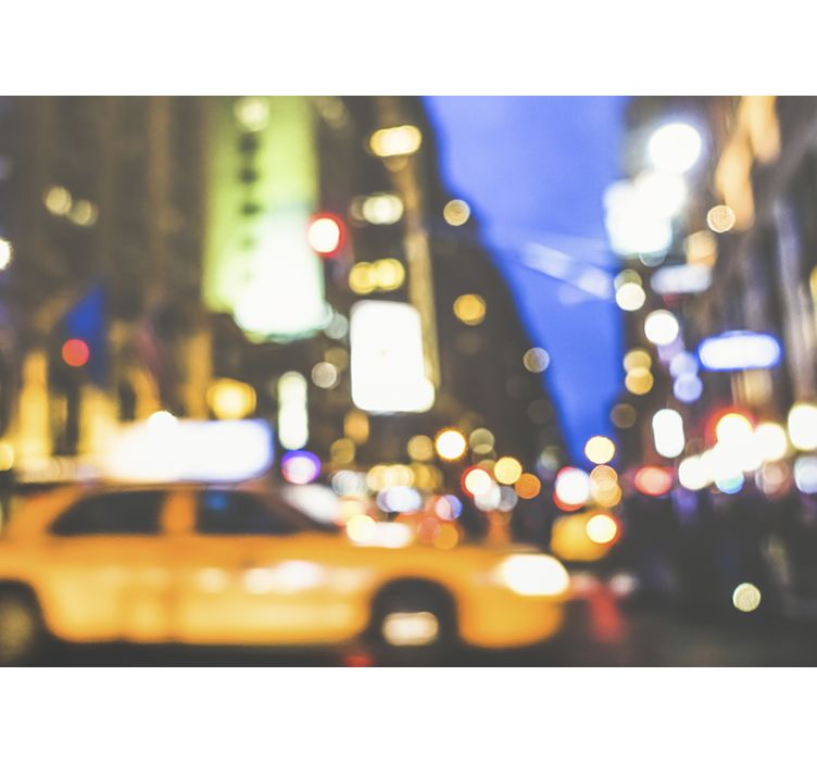 Busy Urban Night city wall mural - TenStickers