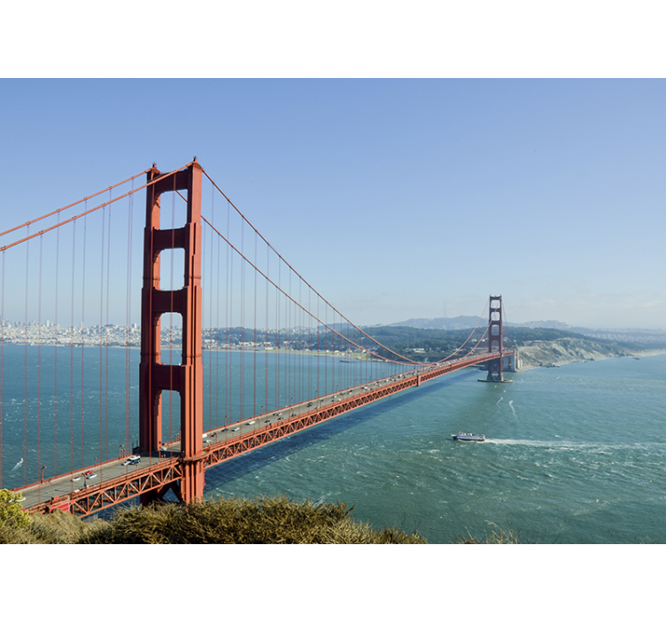 City wall mural golden gate bridge design - TenStickers