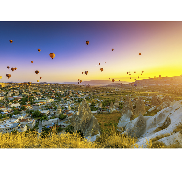 Landscape wall mural hot air balloons over cappadocia - TenStickers